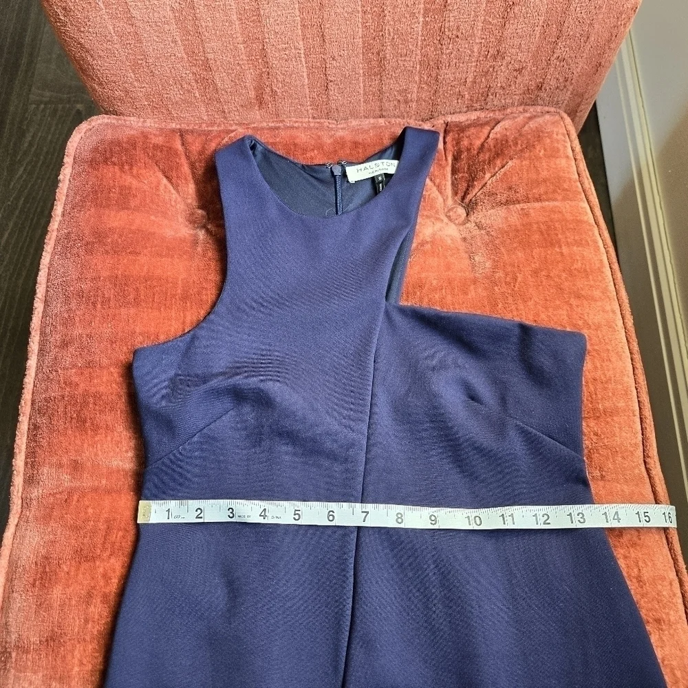 Halston Heritage Asymmetrical Neckline Purple Mini Sheath Dress Sz. S - Picture 7 of 10